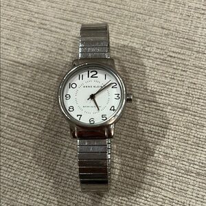 Anne Klein Round Silver Tone Dial Expansion Band Analog Watch. Needs batteries.